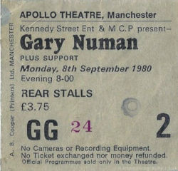 Manchester Ticket 1980